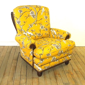 Wingchair reupholstered in Robert Allen fabric