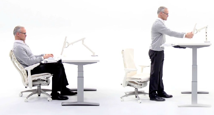 Herman Miller ergonomics video on sitting and standing at work and furniture 